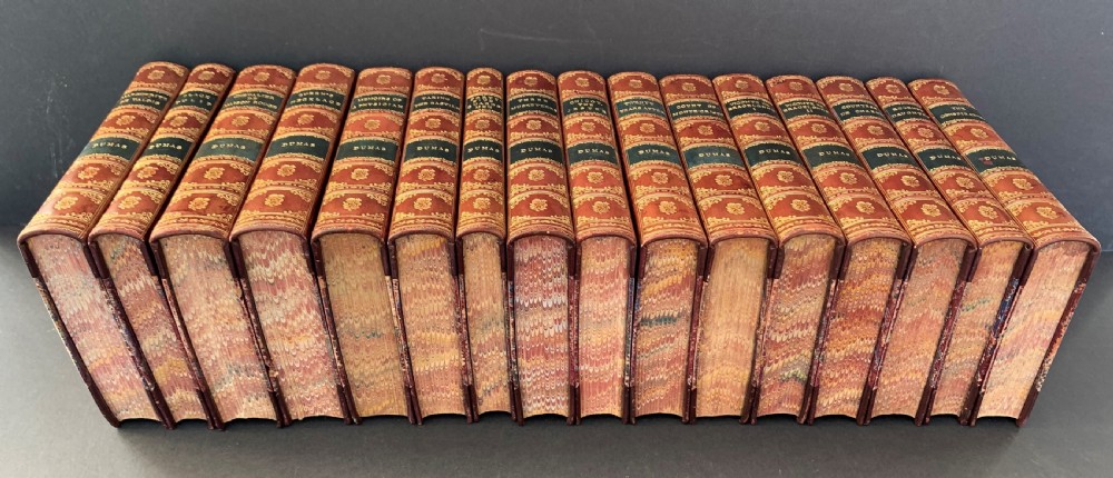 16 HANDSOME AND UNIFORMLY BOUND BOOKS BY ALEXANDRE DUMAS CIRCA 1890 View IX