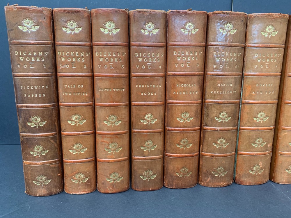 The Authentic Edition of The Works of Charles Dickens complete in 21 uniformly bound books by Riviere & Son dated 1901. View III