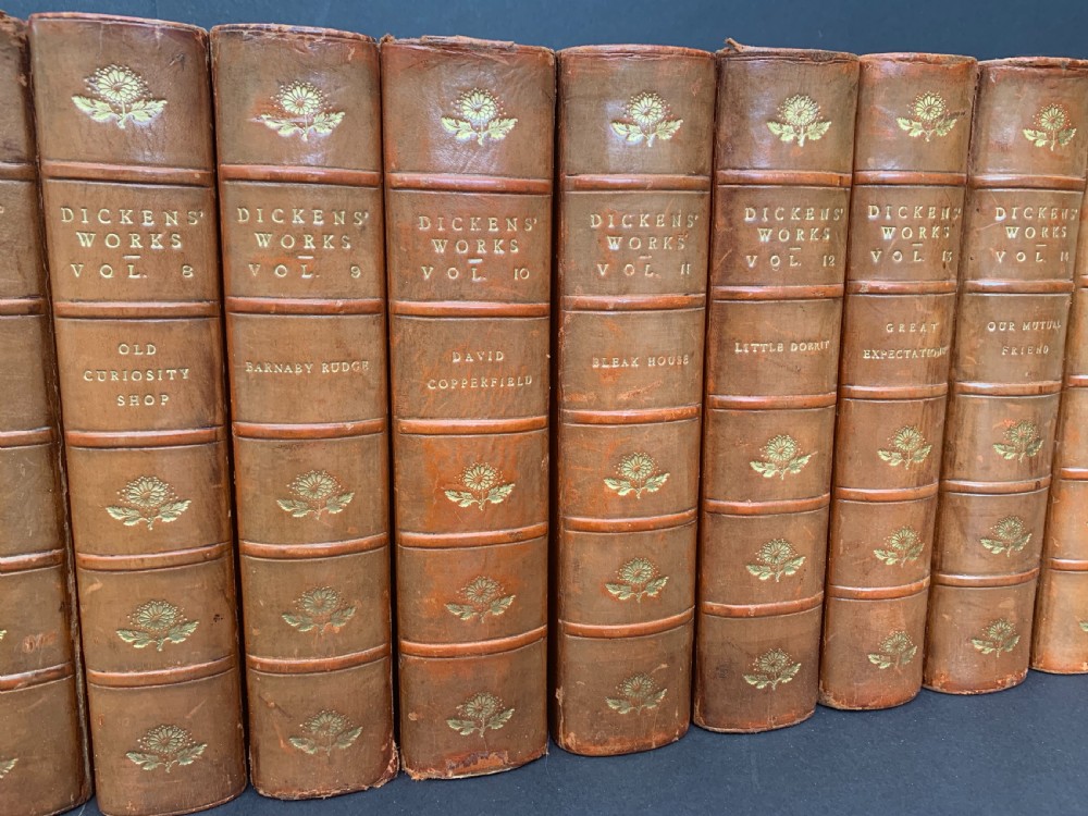 The Authentic Edition of The Works of Charles Dickens complete in 21 uniformly bound books by Riviere & Son dated 1901. View IV