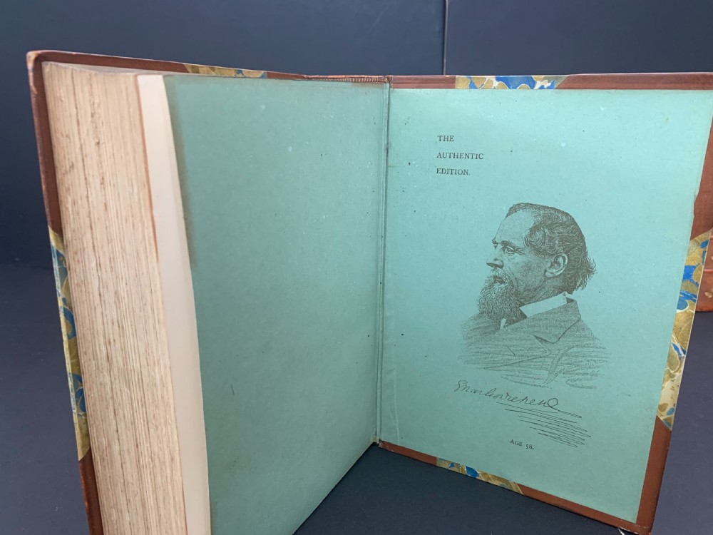 The Authentic Edition of The Works of Charles Dickens complete in 21 uniformly bound books by Riviere & Son dated 1901. View XI