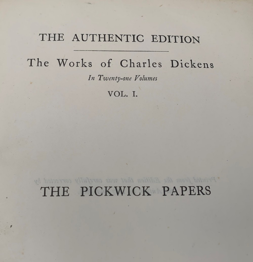 The Authentic Edition of The Works of Charles Dickens complete in 21 uniformly bound books by Riviere & Son dated 1901. View XIII