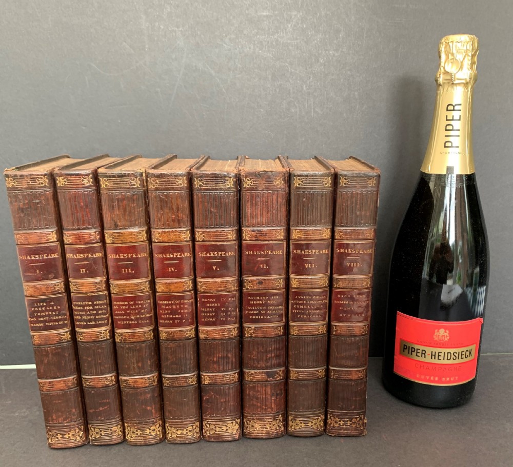 The Plays of William Shakspeare complete in 8 leather bound books dated 1823 View II