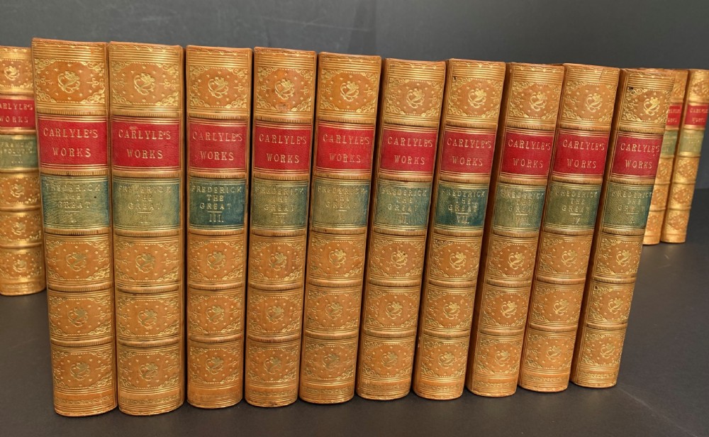 A sparkling uniformly bound 21 book selection of Carlyle's collected works from the Library Edition published 1869-1871 View V