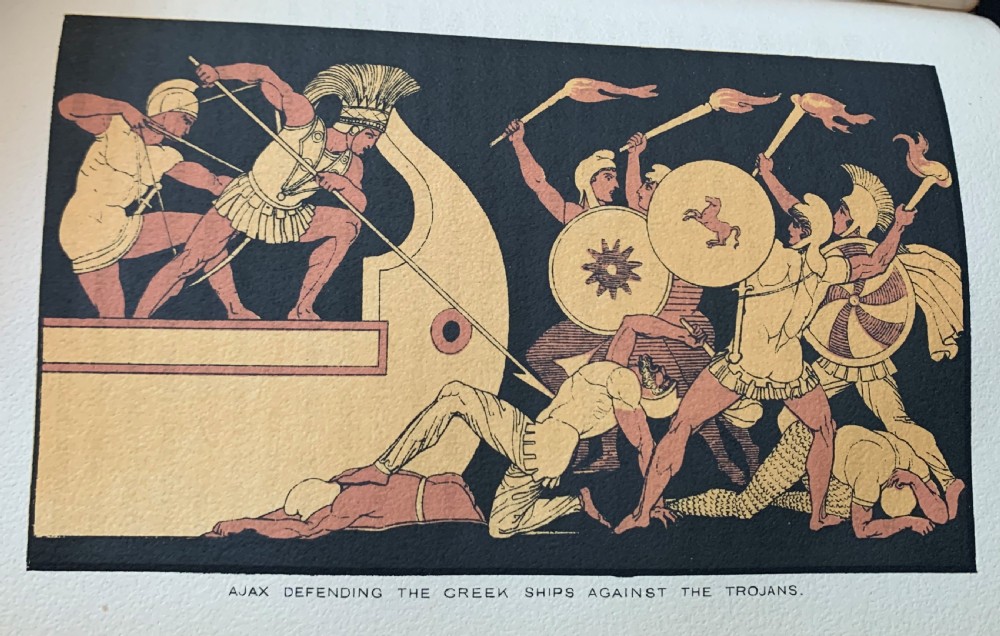 Beautifully bound book of Stories from Homer by Alfred Church with 24 illustrations from Flaxman’s Designs.   View XII