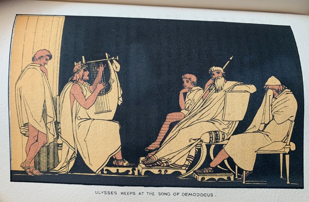 Beautifully bound book of Stories from Homer by Alfred Church with 24 illustrations from Flaxman’s Designs.   View XIII