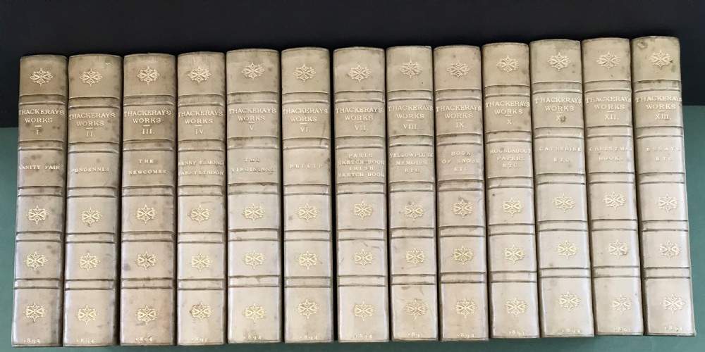 Thackeray's Works complete in 13 books uniformly bound by Bumpus