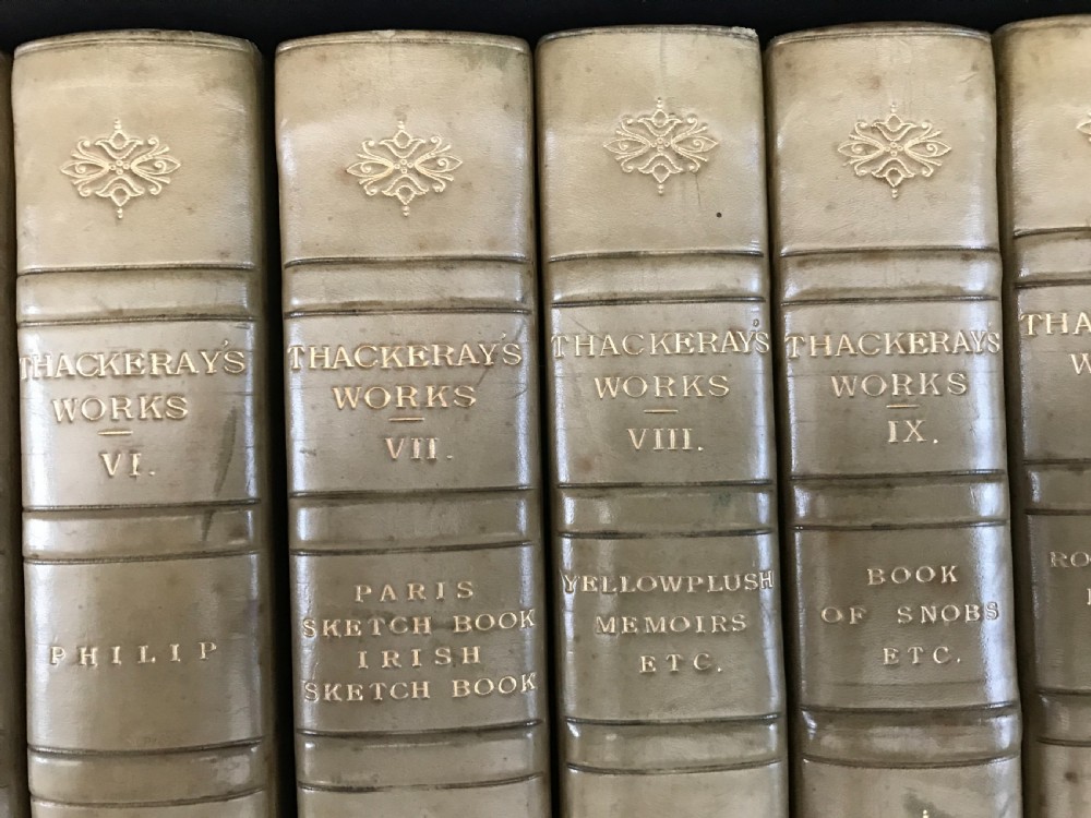 Thackeray's Works complete in 13 books uniformly bound by Bumpus View III