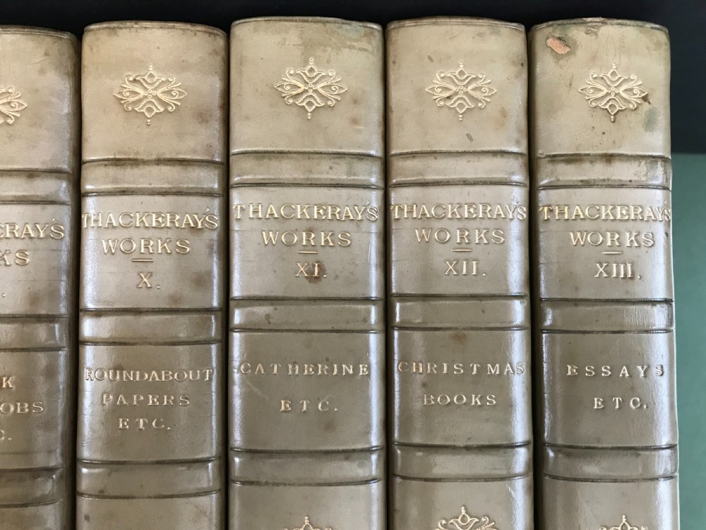 Thackeray's Works complete in 13 books uniformly bound by Bumpus View IV