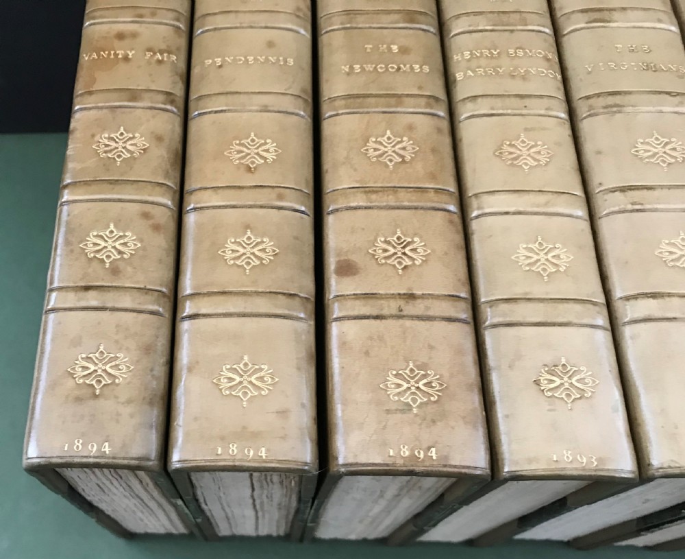 Thackeray's Works complete in 13 books uniformly bound by Bumpus View V