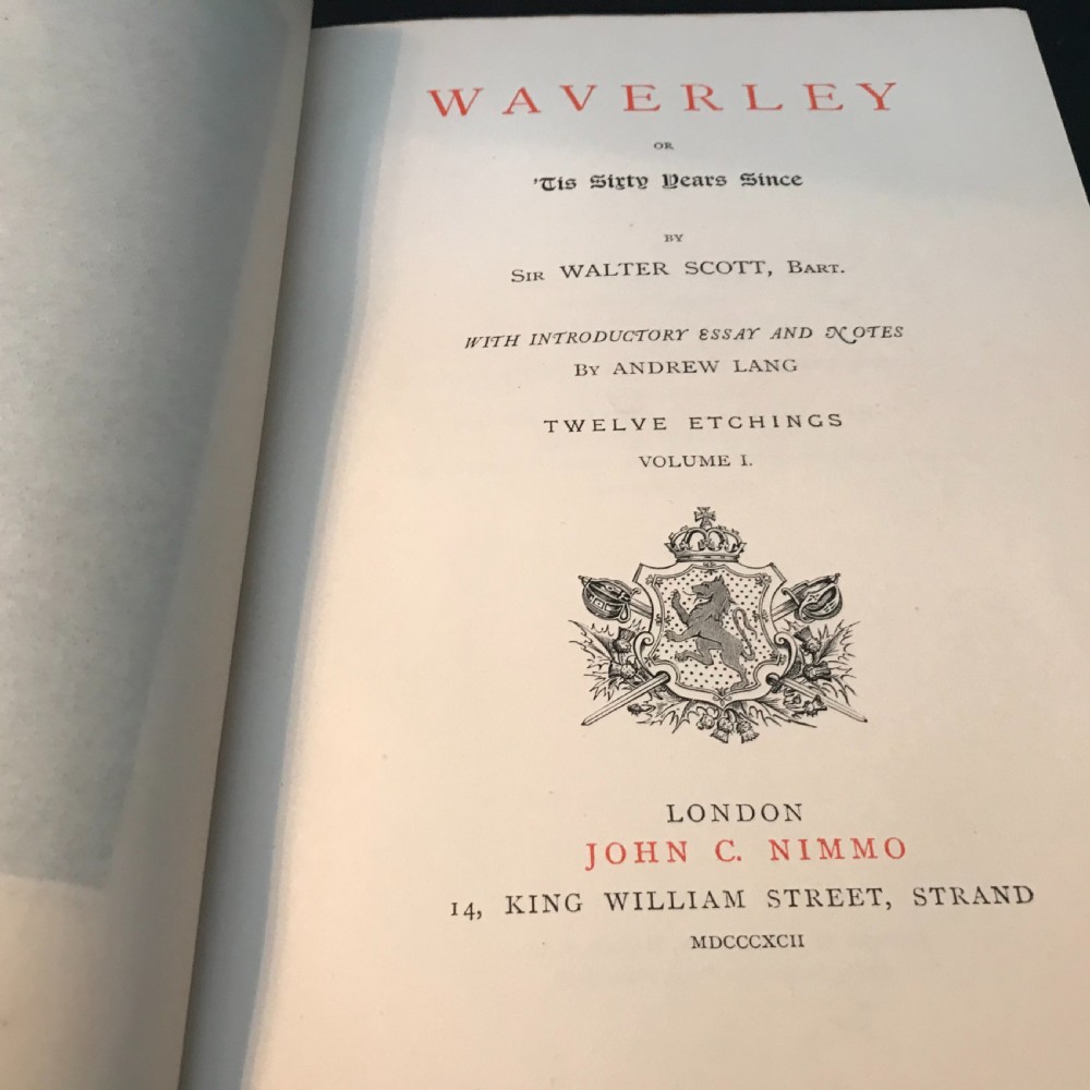A superb set of Sir Walter Scott's Waverley's Novels complete in 48 Riviere bound books dated 1892-1894 View XV