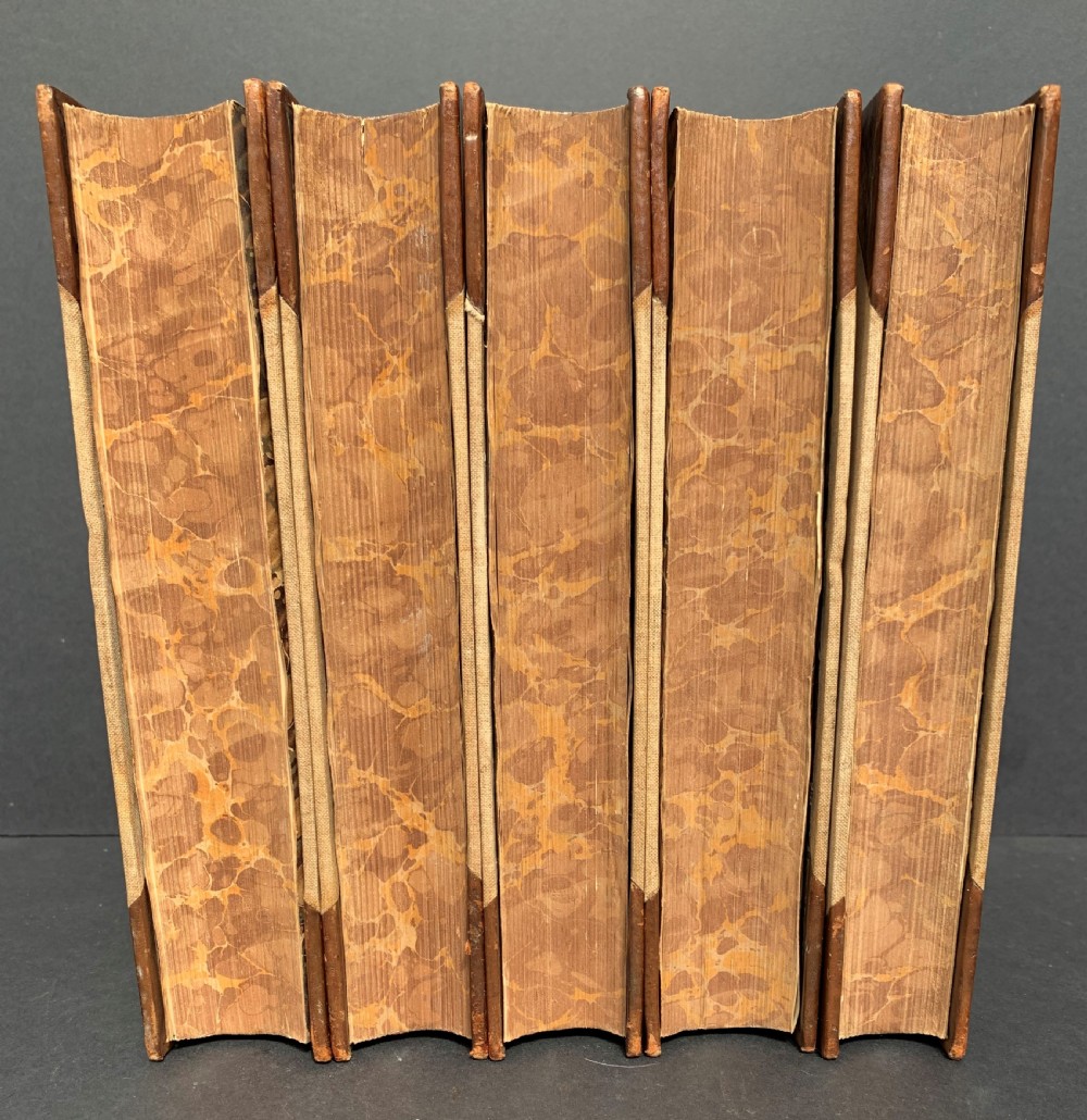 Five uniformly bound books by Henry Fielding circa 1900 View III