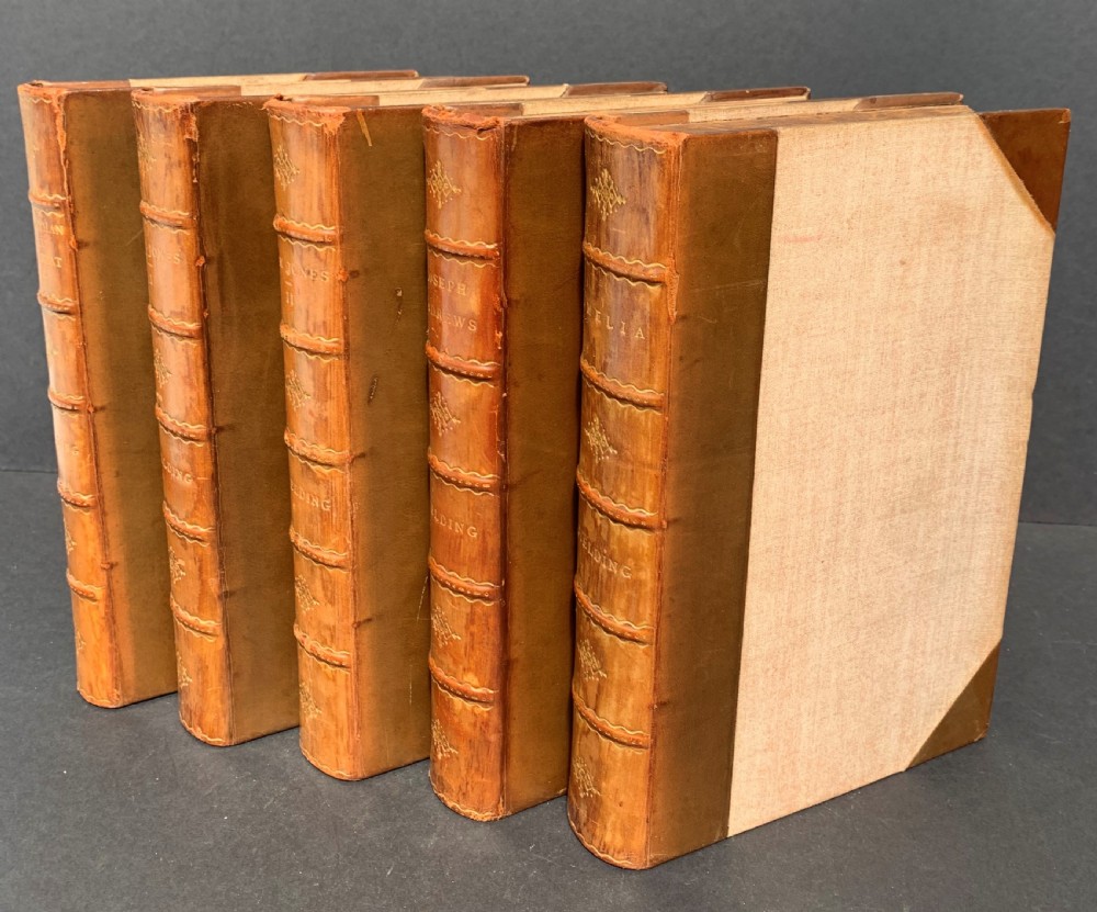 Five uniformly bound books by Henry Fielding circa 1900 View VI