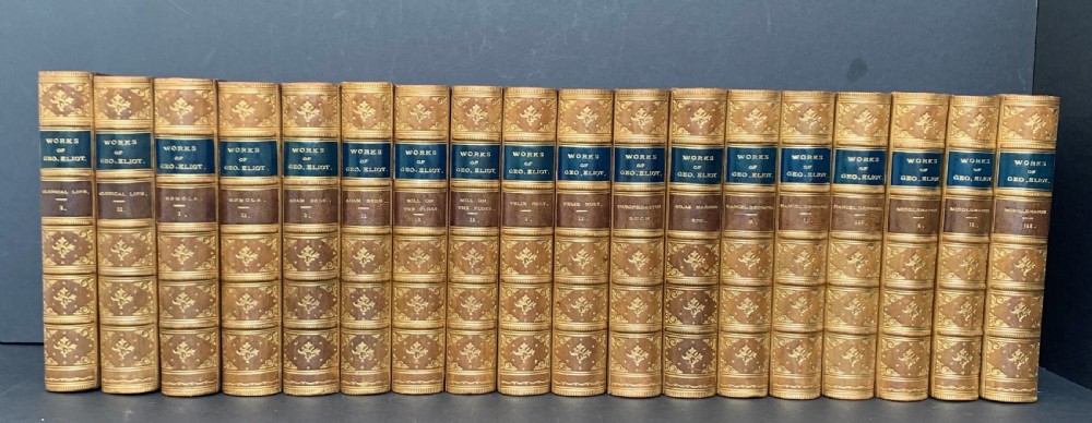 Handsomely bound partial set of The Works of George Eliot in 18 books View II