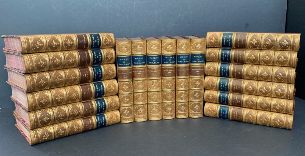 Handsomely bound partial set of The Works of George Eliot in 18 books