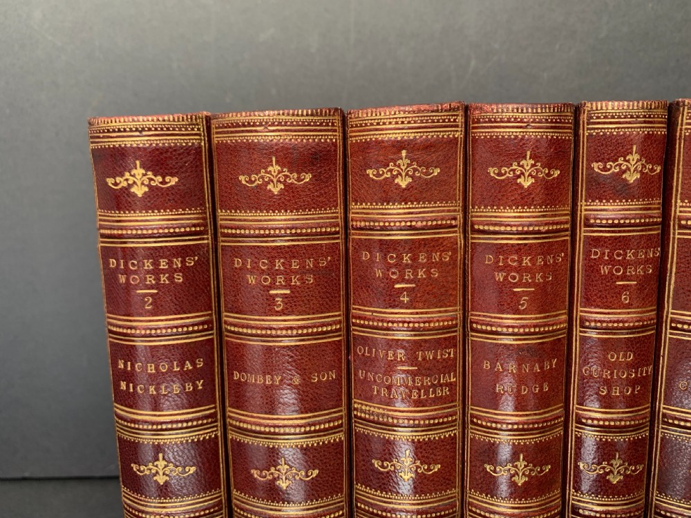 13 uniformly bound books by Charles Dickens circa 1880 View II