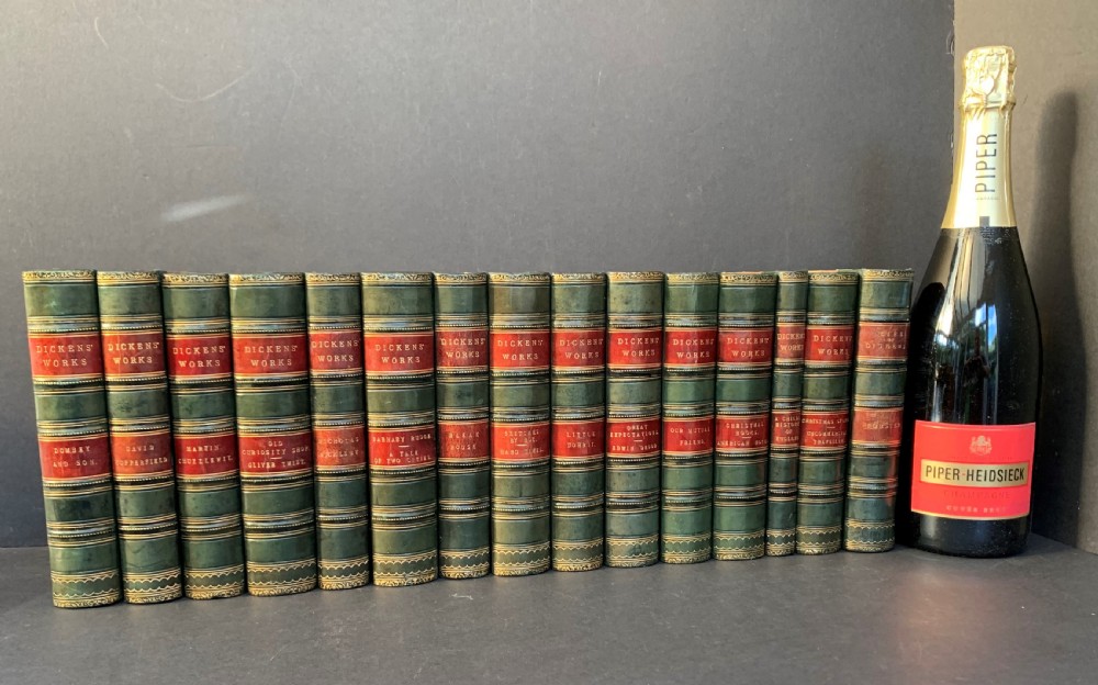 Forster's Life of Dickens, 13 of Dicken's novels and some of his short stories contained in 15 uniformly bound books 1867-1875 View II