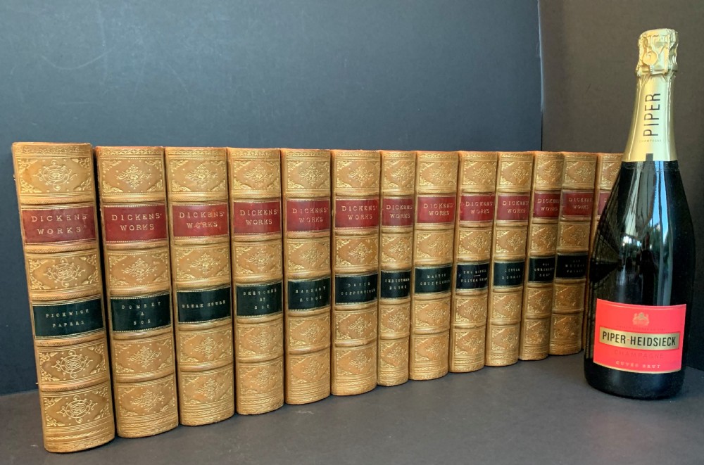 13 handsomely bound books by Charles Dickens circa 1880 View II