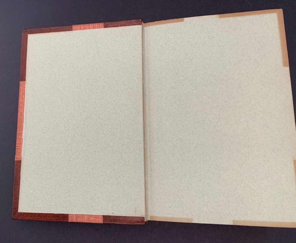 An Edwardian half-leather bound volume titled The Life of Benvenuto Cellini with gilt spine lettering, raised bands, and terracotta cloth boards. View XVI