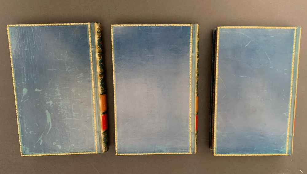 Zaehnsdorf bound French text 3 book set of The Works of Moliere circa 1880 View III