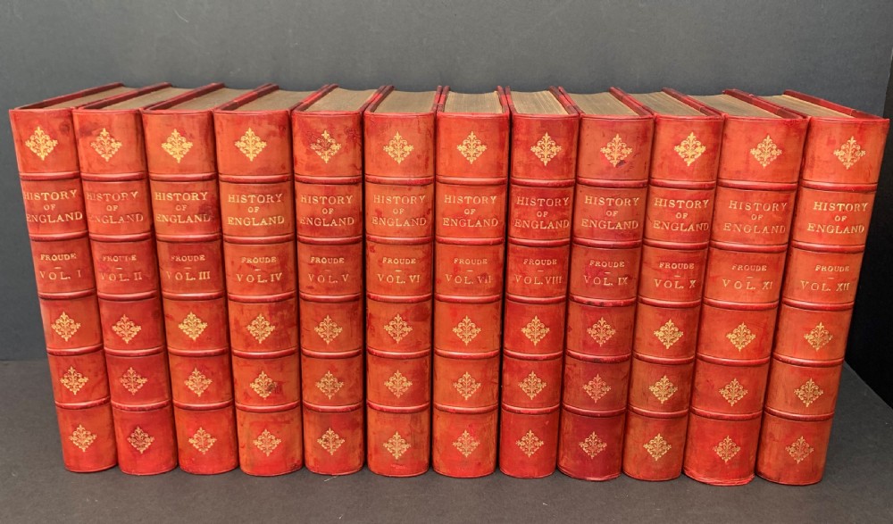 12 book first edition set of Froude's History of England dated 1856-1870