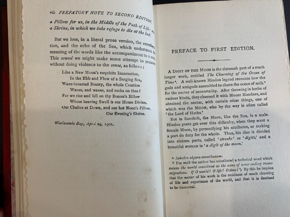 An attractively bound set of books comprising the first 10 Indian Stories of F W Bain dated 1911-1914 View IX