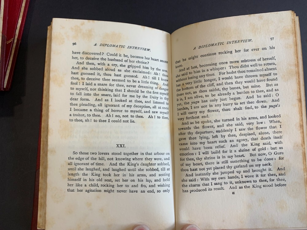An attractively bound set of books comprising the first 10 Indian Stories of F W Bain dated 1911-1914 View X