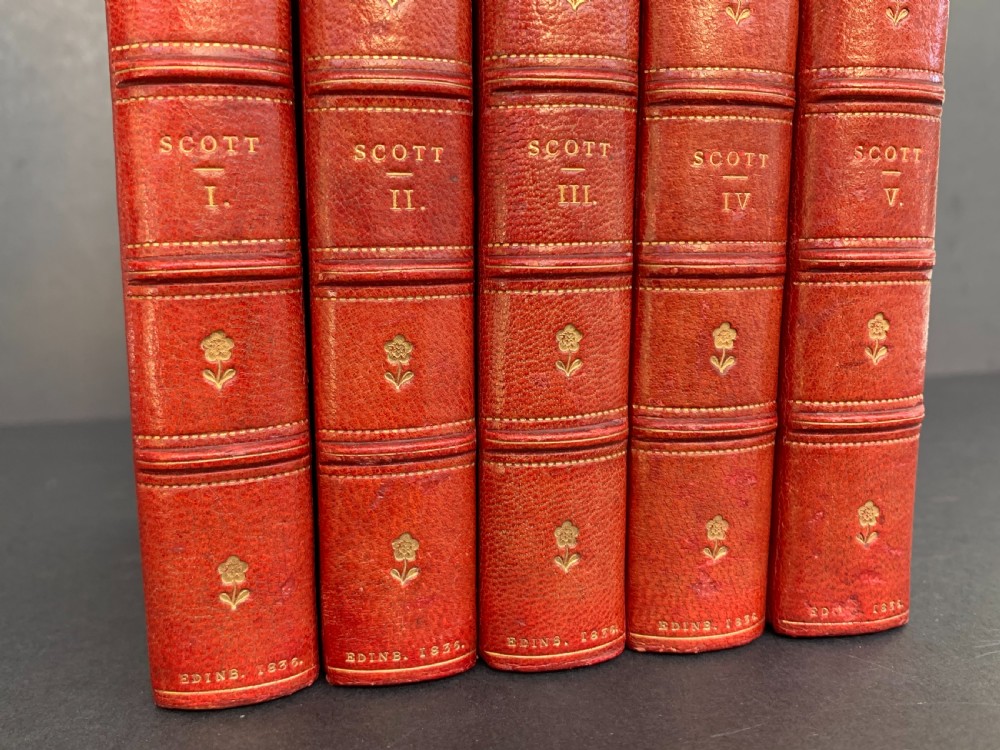 Sir Walter Scott's Tales of a Grandfather covering series I-III in 5 books dated 1836 View V