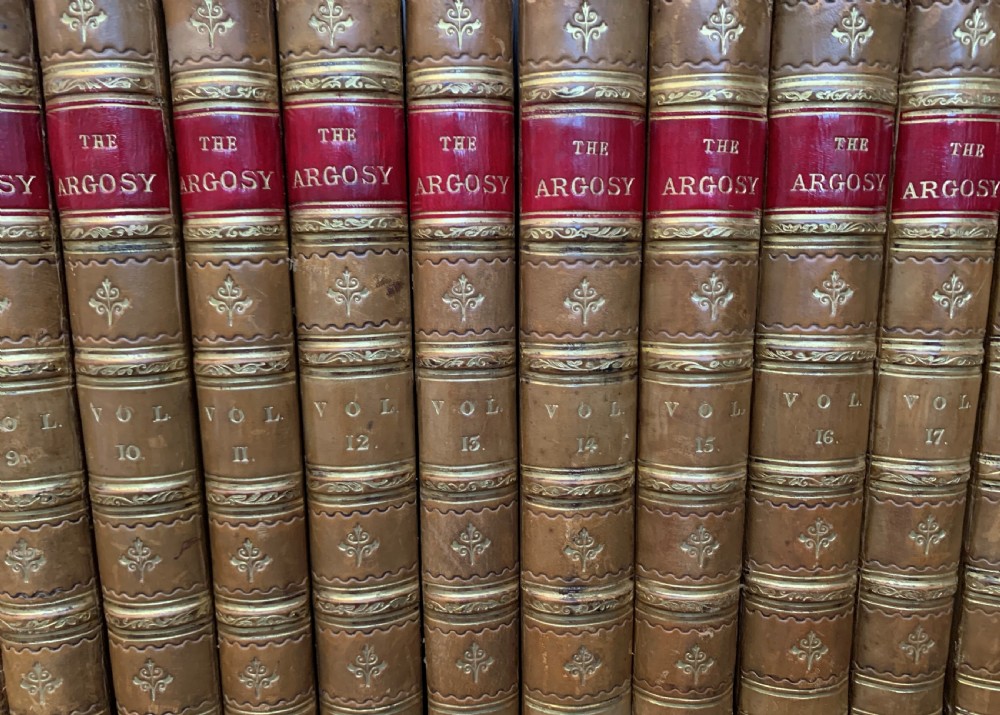 An attractive and uniformly bound 22 book unbroken run of The Argosy dated 1867-1878 View II
