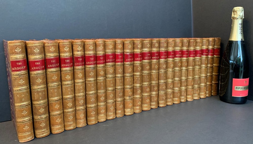 An attractive and uniformly bound 22 book unbroken run of The Argosy dated 1867-1878 View III