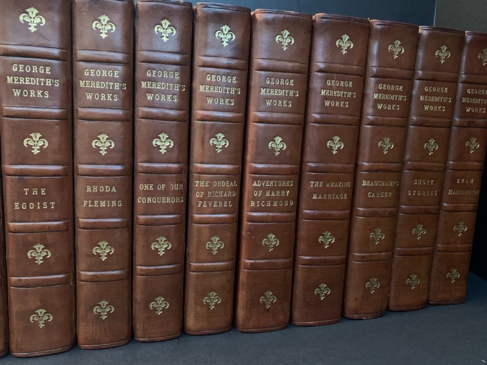 17 uniformly bound books of George Meredith's Works dated 1910/1914 View III