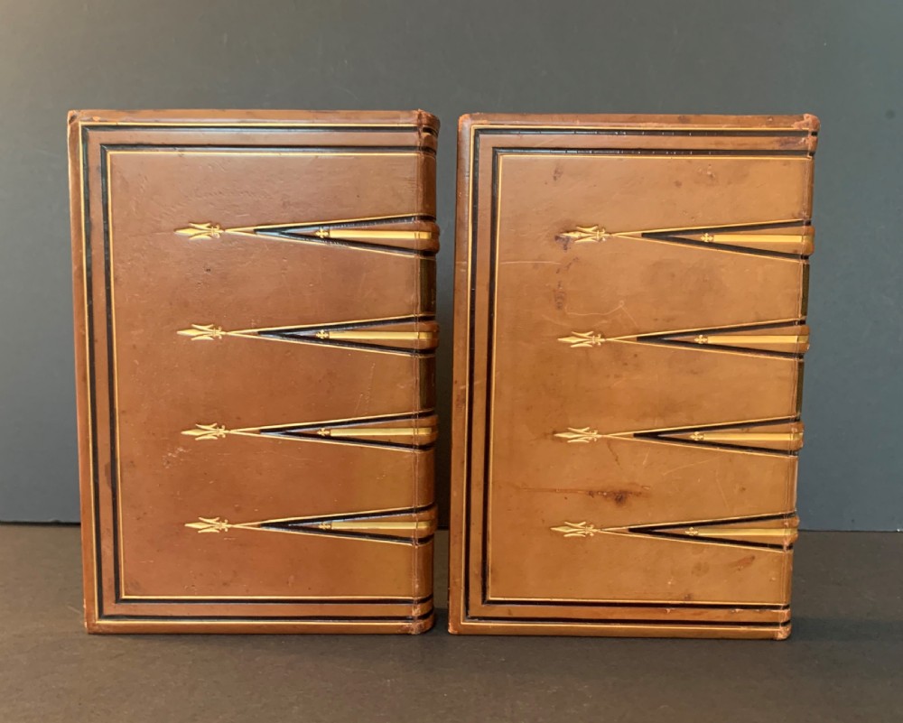 Beautifully bound 2 book set of Taylor's The Rule and Exercise of Holy Living and Holy Dying dated 1857 View IV