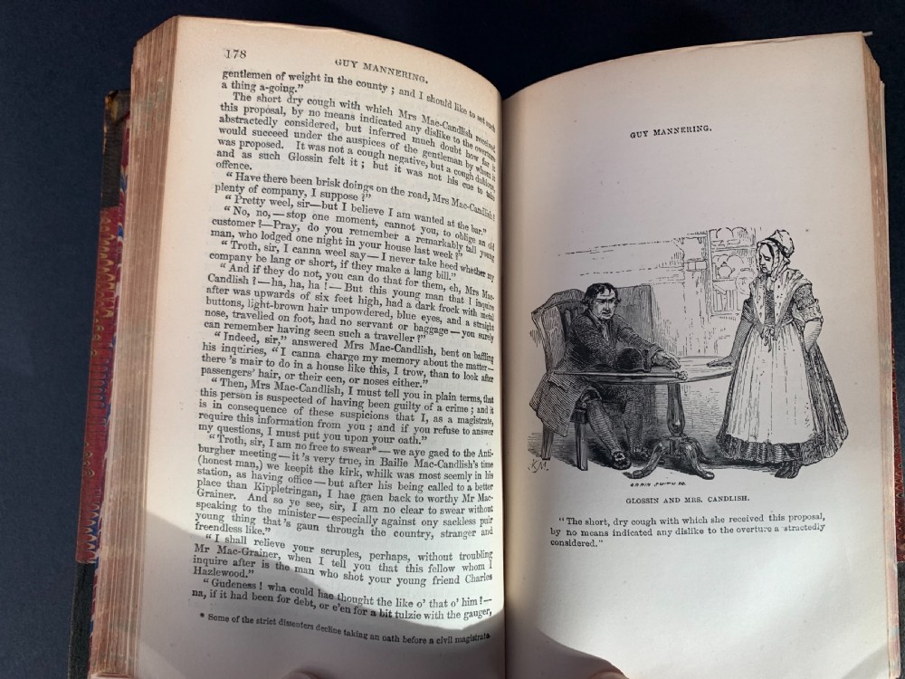 24 uniformly bound books of a 25 volume set of Sir Walter Scott's Waverley Novels dated 1873-1874 View IX