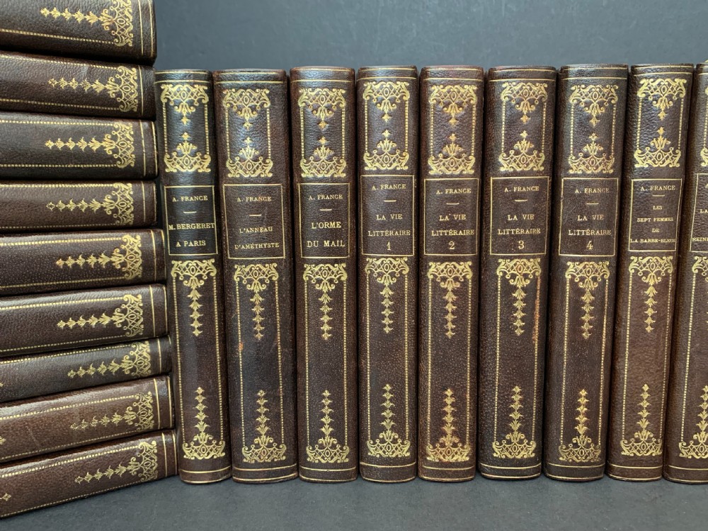 31 attractively bound books in French text by Nobel prize winning author Anatole France circa 1920 View IV