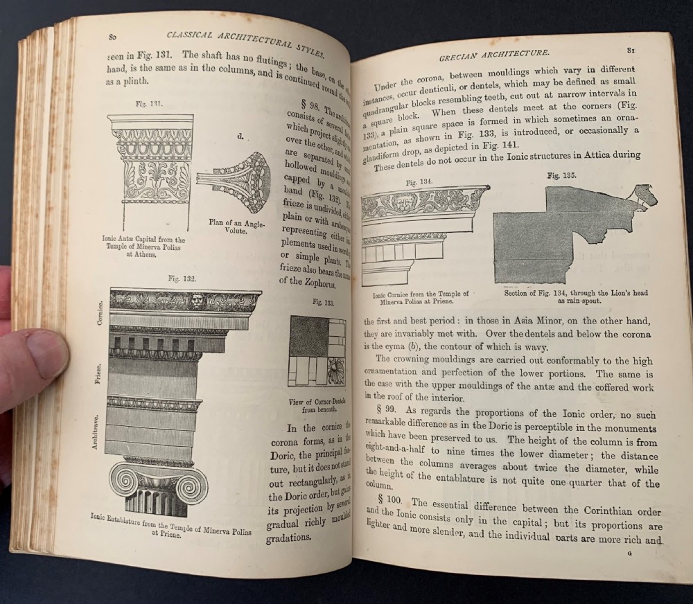 Rosengarten's Handbook of Architectural Styles with 639 illustrations in an elaborately gilt decorated full morocco prize binding  View XII