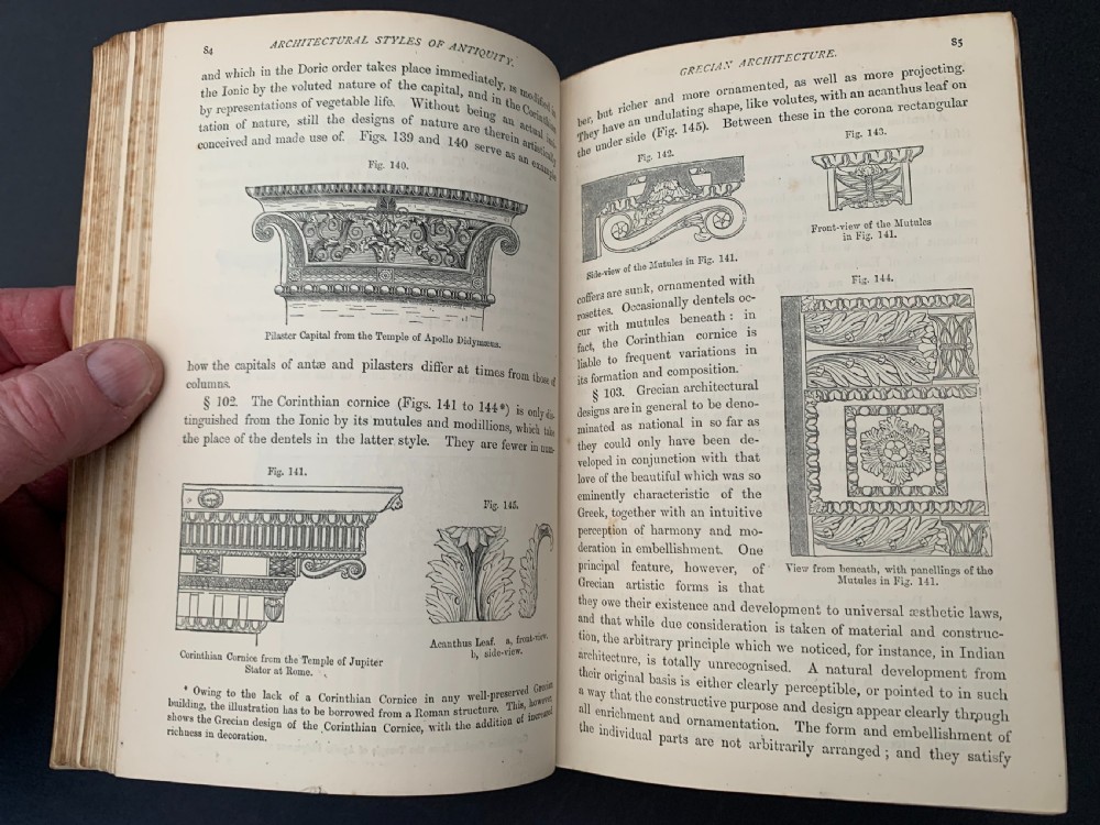 Rosengarten's Handbook of Architectural Styles with 639 illustrations in an elaborately gilt decorated full morocco prize binding  View XIV