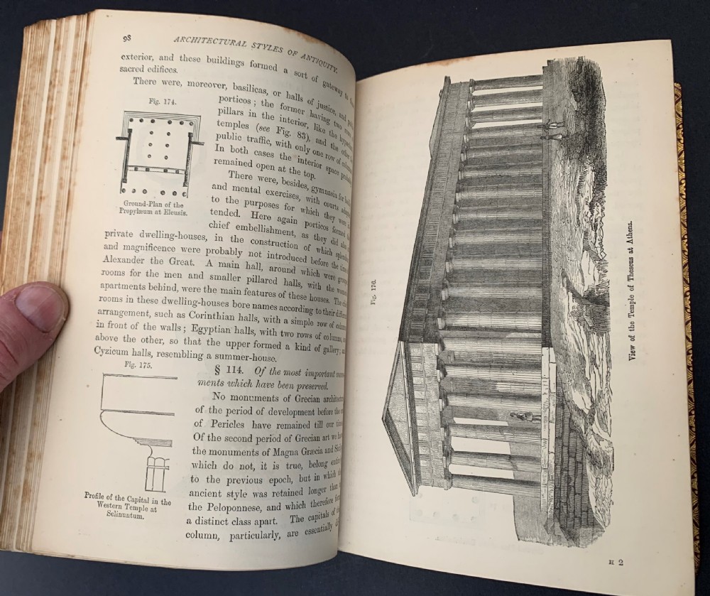 Rosengarten's Handbook of Architectural Styles with 639 illustrations in an elaborately gilt decorated full morocco prize binding  View XVI