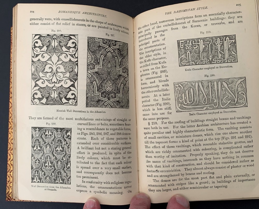 Rosengarten's Handbook of Architectural Styles with 639 illustrations in an elaborately gilt decorated full morocco prize binding  View XVIII
