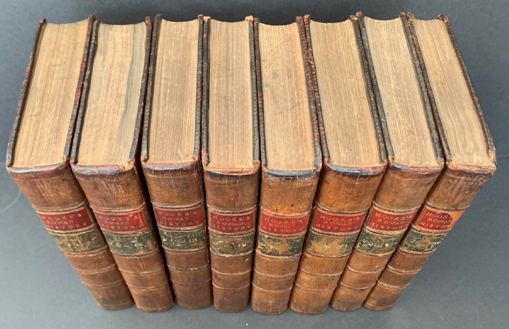 Nathaniel Hooke's Roman History complete in 8 uniformly bound books published 1765-1772 View II