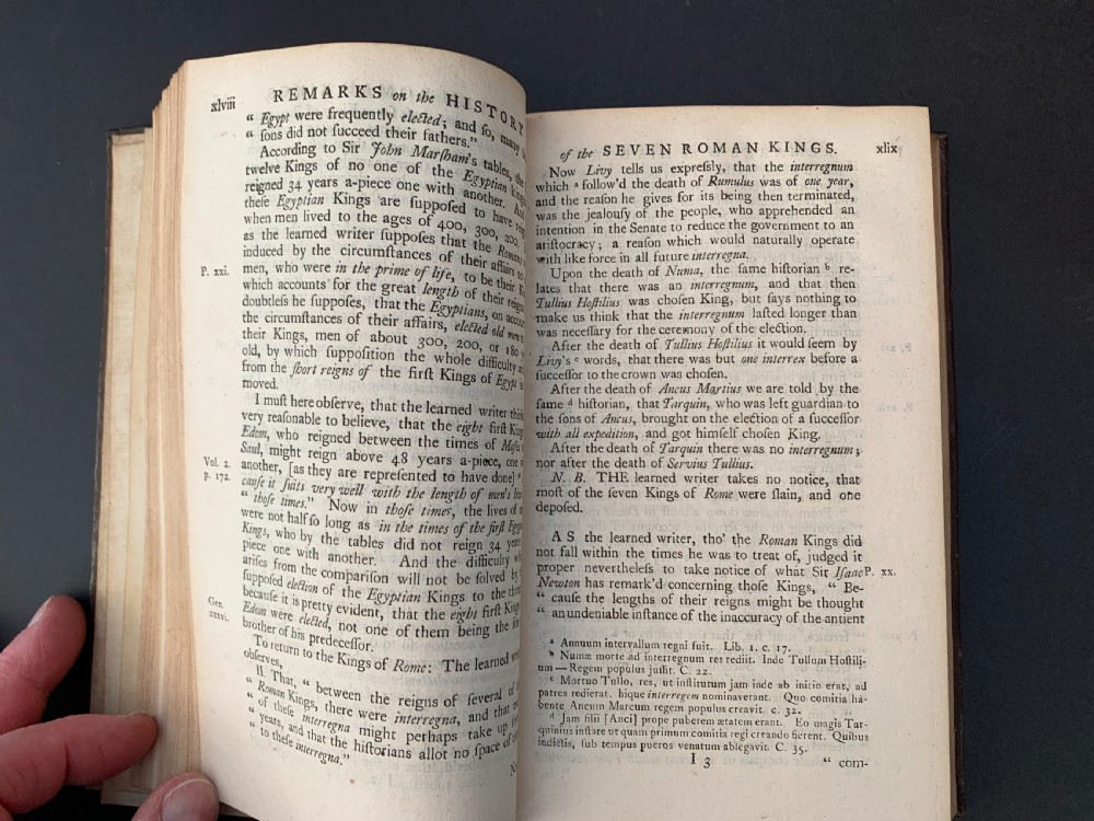 Nathaniel Hooke's Roman History complete in 8 uniformly bound books published 1765-1772 View VIII