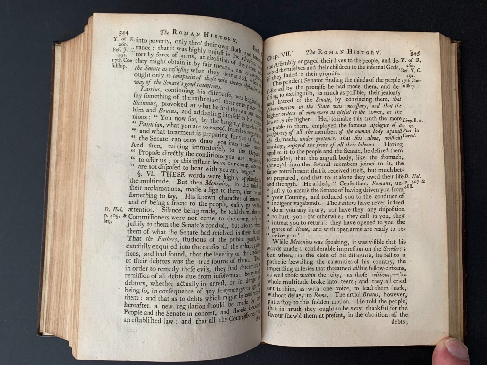 Nathaniel Hooke's Roman History complete in 8 uniformly bound books published 1765-1772 View IX