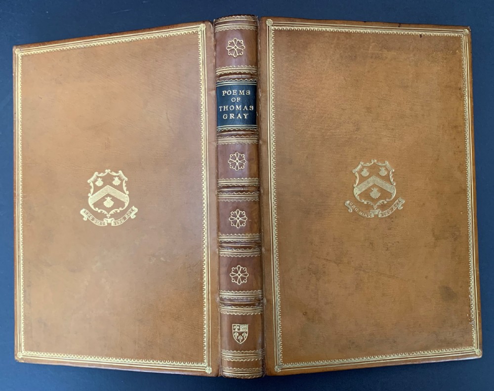 Finely bound book of Poems by Thomas Gray printed by Eton College Press  View VII
