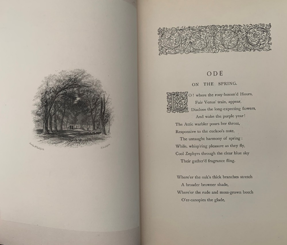 Finely bound book of Poems by Thomas Gray printed by Eton College Press  View XV