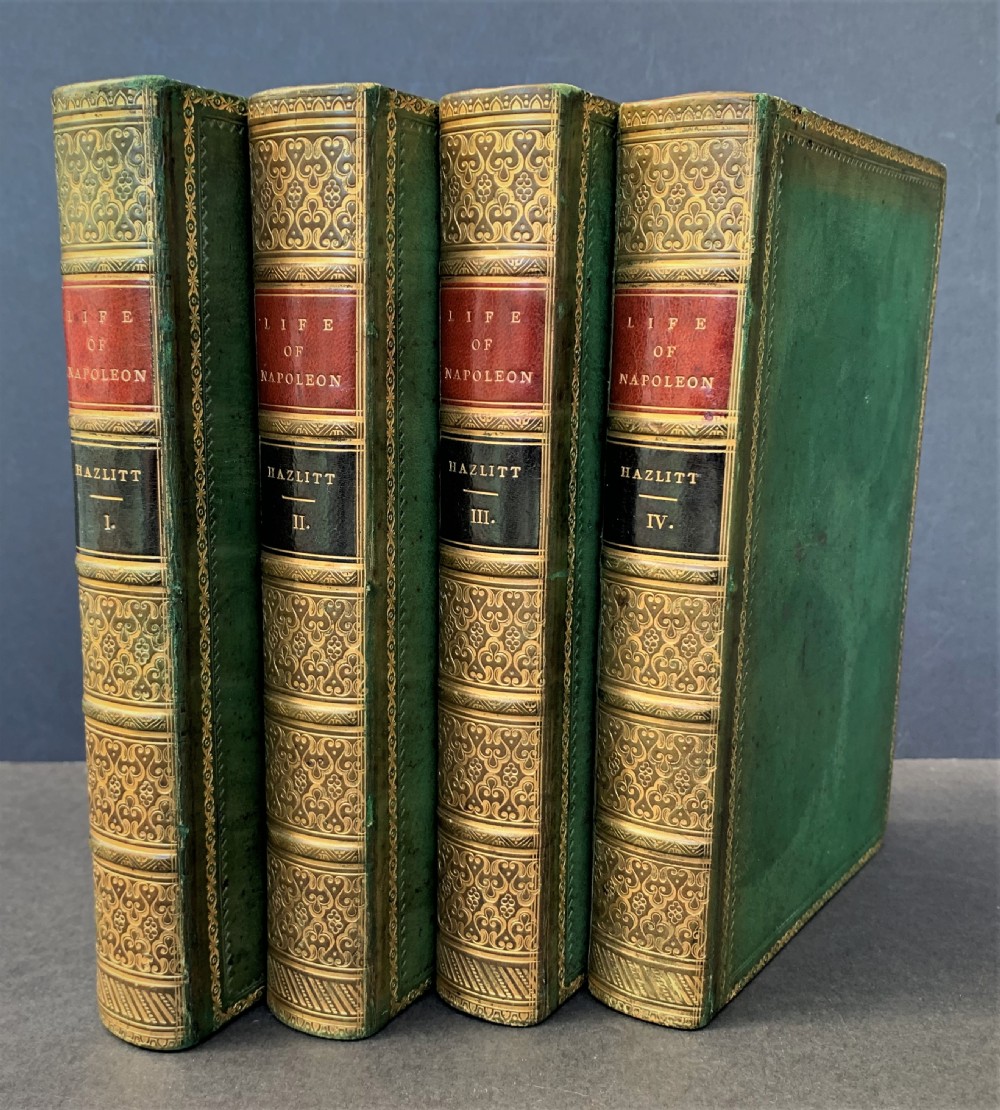 William Hazlitt's Life of Napoleon Buonaparte complete in 4 handsome leather bound books dated 1852