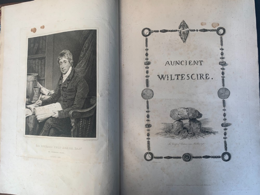 Regency period 2 book elephant folio 1st Edition set of Sir William Colt Hoare's Ancient History of Wiltshire with numerous full page engraved plates View XXI