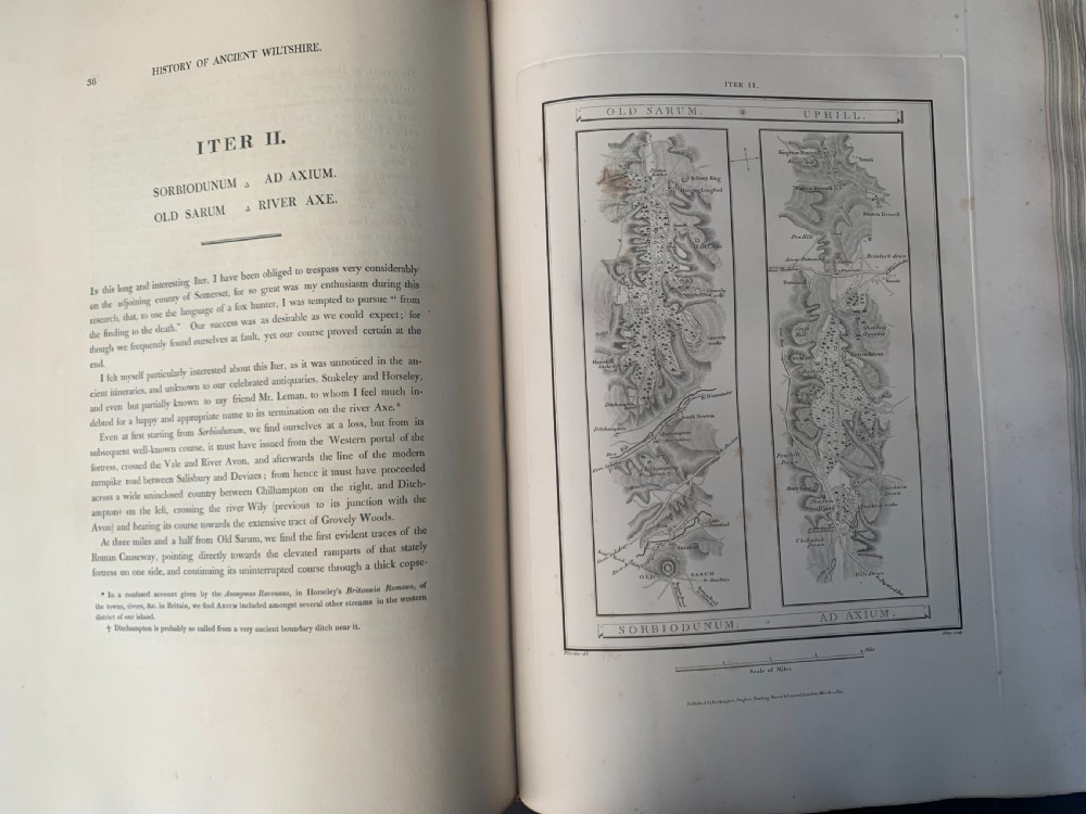 Regency period 2 book elephant folio 1st Edition set of Sir William Colt Hoare's Ancient History of Wiltshire with numerous full page engraved plates View XXV