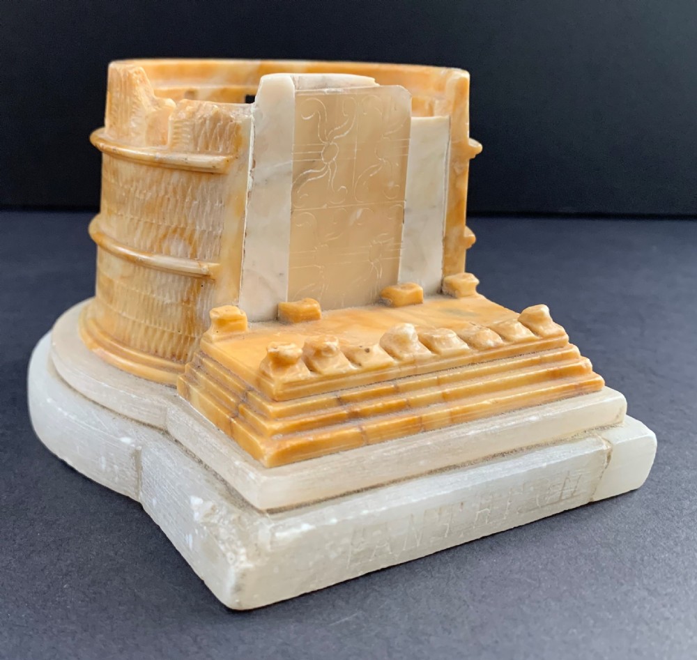 Small Grand Tour alabaster architectural model of part of The Pantheon circa 1880