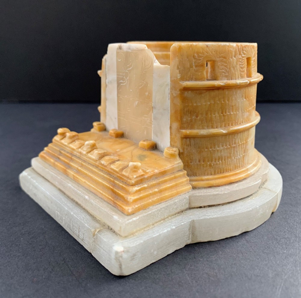 Small Grand Tour alabaster architectural model of part of The Pantheon circa 1880 View III