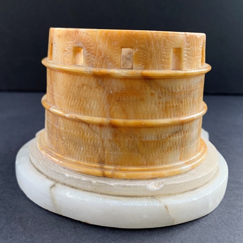Small Grand Tour alabaster architectural model of part of The Pantheon circa 1880 View V