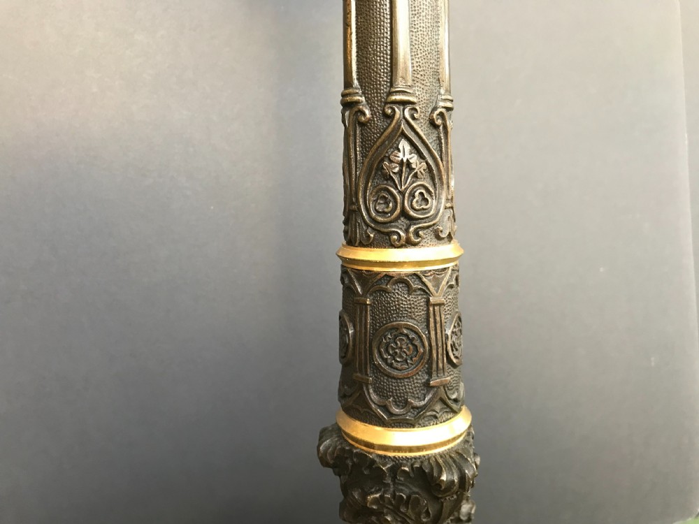 Stunning pair of French Charles X period 4 light bronze and ormolu candelabra circa 1830 View X