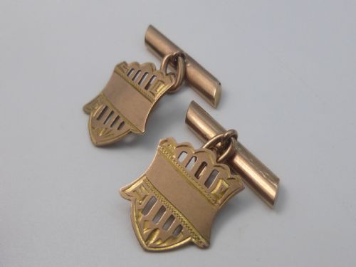 PAIR OF EDWARDIAN 9CT ROSE GOLD CUFFLINKS